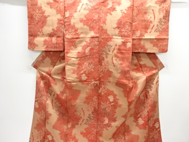 JAPANESE KIMONO / ANTIQUE OMESHI KIMONO / TAISHO ROMAN STYLE / WOVEN DOWN STREAM